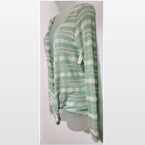 New Front Bottom Tie Open Knit Cardigan Sweater - Picture 2 of 7